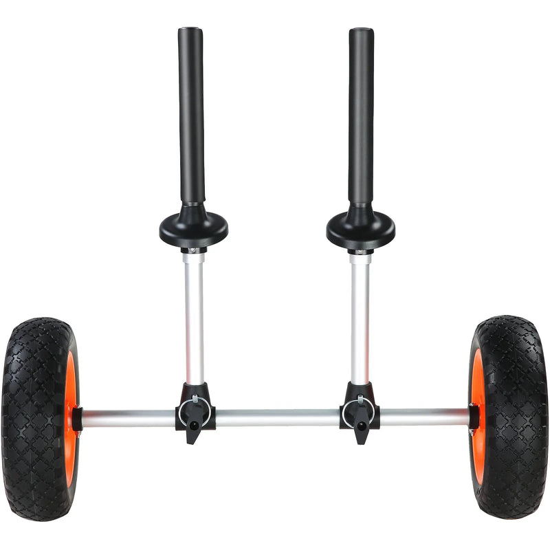 VEVOR smagās slodzes kajaka rati, kravnesība 127 kg, noņemami, ar 254 mm pilnriepu riteņiem, regulējams platums un augšējā putu aizsardzība, piemēroti kajakiem ar notekcaurumiem no 2,54 mm un lielākiem