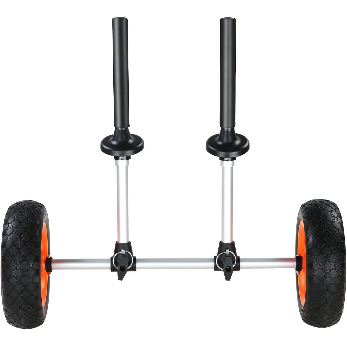 VEVOR smagās slodzes kajaka rati, kravnesība 127 kg, noņemami, ar 254 mm pilnriepu riteņiem, regulējams platums un augšējā putu aizsardzība, piemēroti kajakiem ar notekcaurumiem no 2,54 mm un lielākiem