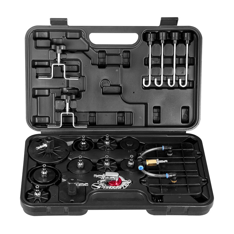 VEVOR bremžu sistēmas atgaisošanas komplekts 12 gab., profesionāls bremžu atgaisošanas adapteru komplekts ar pilnu aprīkojumu un rokturi, izturīgs bremžu šķidruma uzpildes adapteris, piemērots lielākajai daļai jaunu un vecu transportlīdzekļu