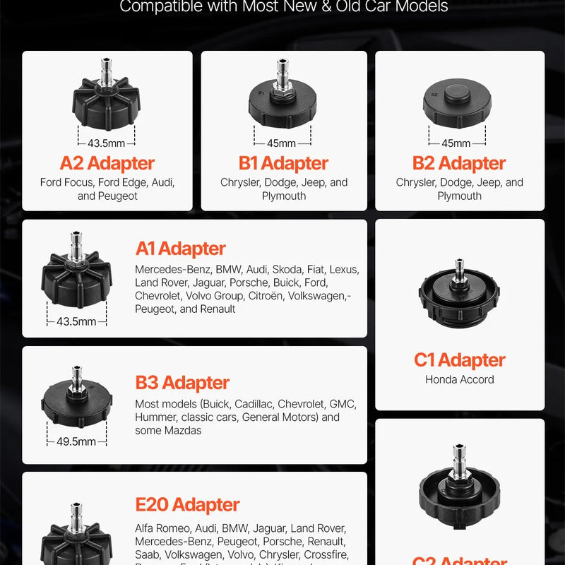 VEVOR bremžu sistēmas atgaisošanas komplekts 12 gab., profesionāls bremžu atgaisošanas adapteru komplekts ar pilnu aprīkojumu un rokturi, izturīgs bremžu šķidruma uzpildes adapteris, piemērots lielākajai daļai jaunu un vecu transportlīdzekļu