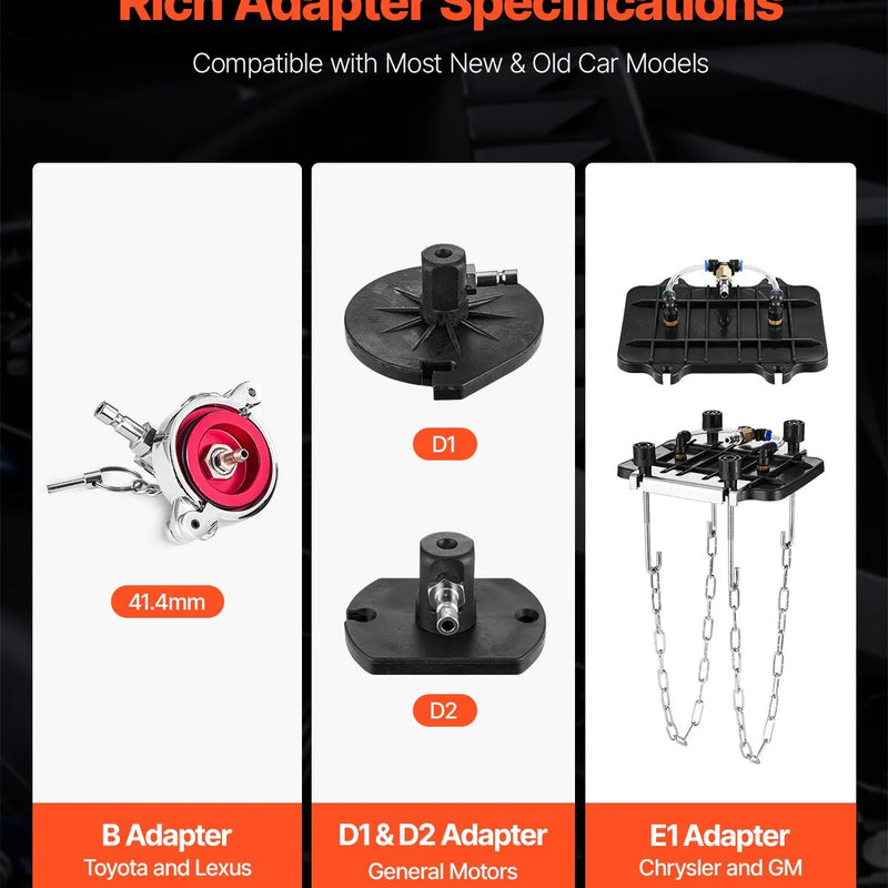 VEVOR bremžu sistēmas atgaisošanas komplekts 12 gab., profesionāls bremžu atgaisošanas adapteru komplekts ar pilnu aprīkojumu un rokturi, izturīgs bremžu šķidruma uzpildes adapteris, piemērots lielākajai daļai jaunu un vecu transportlīdzekļu