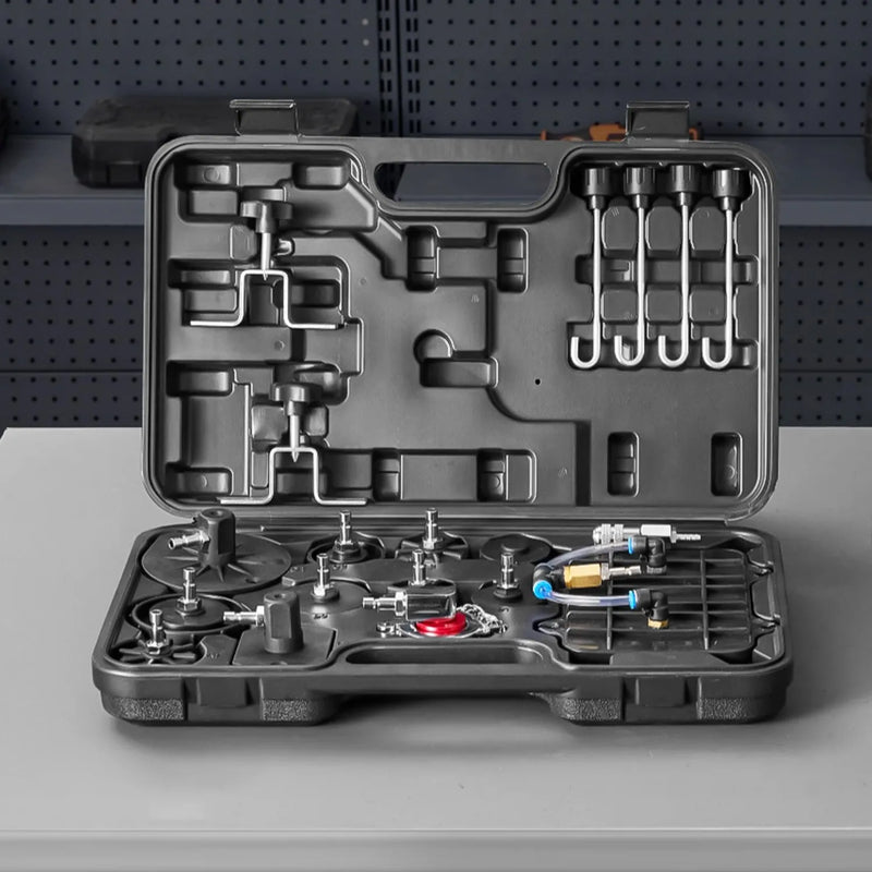 VEVOR bremžu sistēmas atgaisošanas komplekts 12 gab., profesionāls bremžu atgaisošanas adapteru komplekts ar pilnu aprīkojumu un rokturi, izturīgs bremžu šķidruma uzpildes adapteris, piemērots lielākajai daļai jaunu un vecu transportlīdzekļu