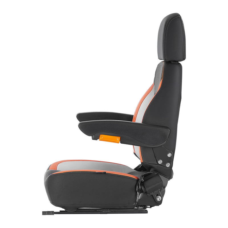 VEVOR universāls iekrāvēja sēdeklis, traktora sēdeklis ar regulējamu atzveltni, roku balstiem, galvas balstu un drošības jostu, drošs sēdeklis ar mikro slēdzi, ergonomisks zāles pļāvēja sēdeklis mini iekrāvējam un buldozeram