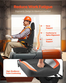 VEVOR universāls iekrāvēja sēdeklis, traktora sēdeklis ar regulējamu atzveltni, roku balstiem, galvas balstu un drošības jostu, drošs sēdeklis ar mikro slēdzi, ergonomisks zāles pļāvēja sēdeklis mini iekrāvējam un buldozeram