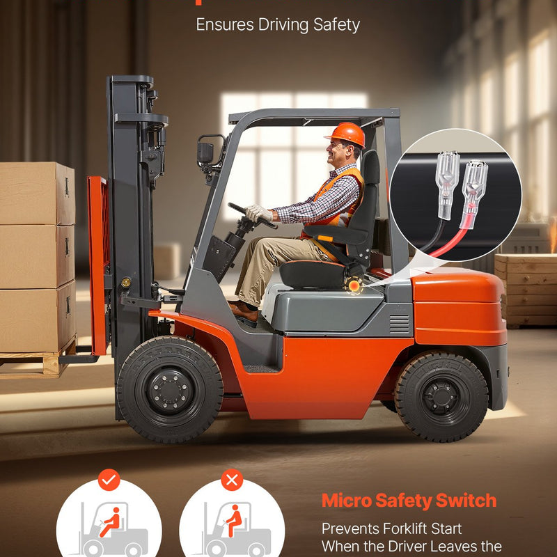 VEVOR universāls iekrāvēja sēdeklis, traktora sēdeklis ar regulējamu atzveltni, roku balstiem, galvas balstu un drošības jostu, drošs sēdeklis ar mikro slēdzi, ergonomisks zāles pļāvēja sēdeklis mini iekrāvējam un buldozeram