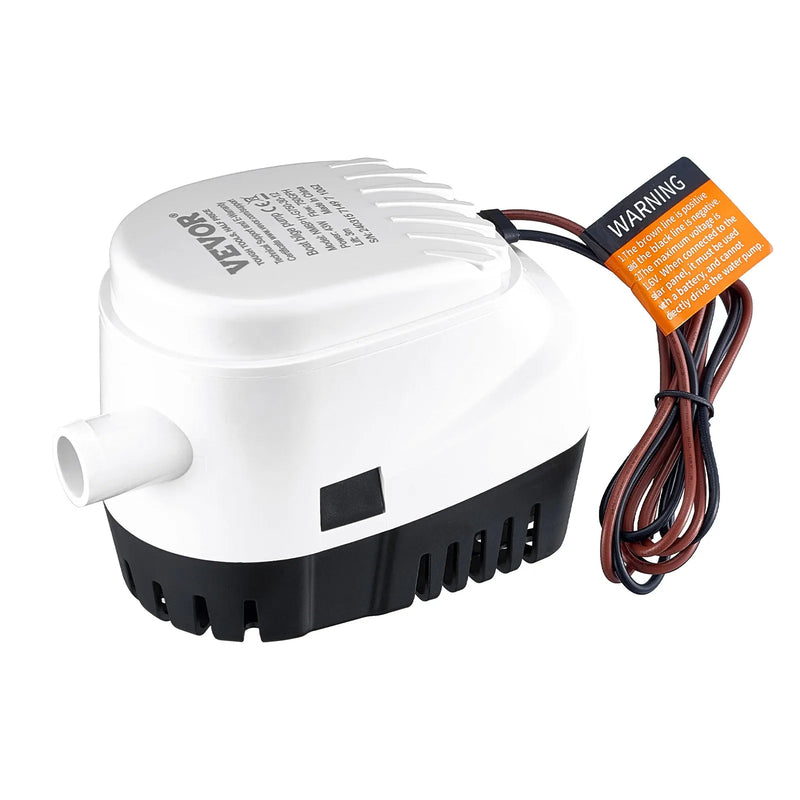 VEVOR 12 V automātisks iegremdējams laivas bilžas ūdens sūknis ar pludiņa slēdzi, caurplūdums 69 l/min, izplūdes diametrs 29 mm, piemērots laivām, dīķiem, baseiniem un pagrabiem