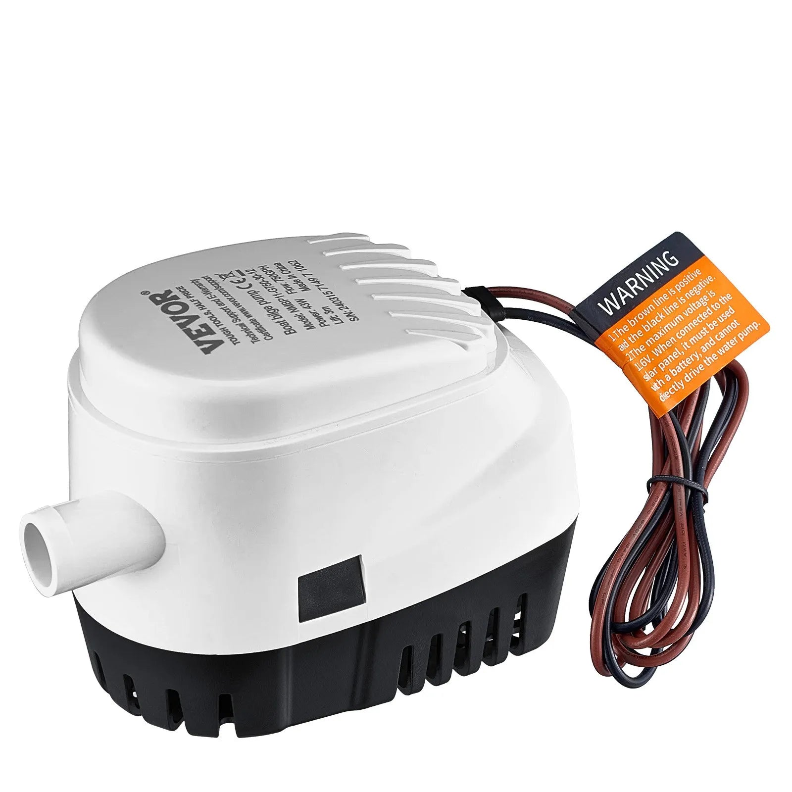 VEVOR 12 V automātisks iegremdējams laivas bilžas ūdens sūknis ar pludiņa slēdzi, caurplūdums 47 l/min, izplūdes diametrs 19 mm, piemērots laivām, dīķiem, baseiniem un pagrabiem
