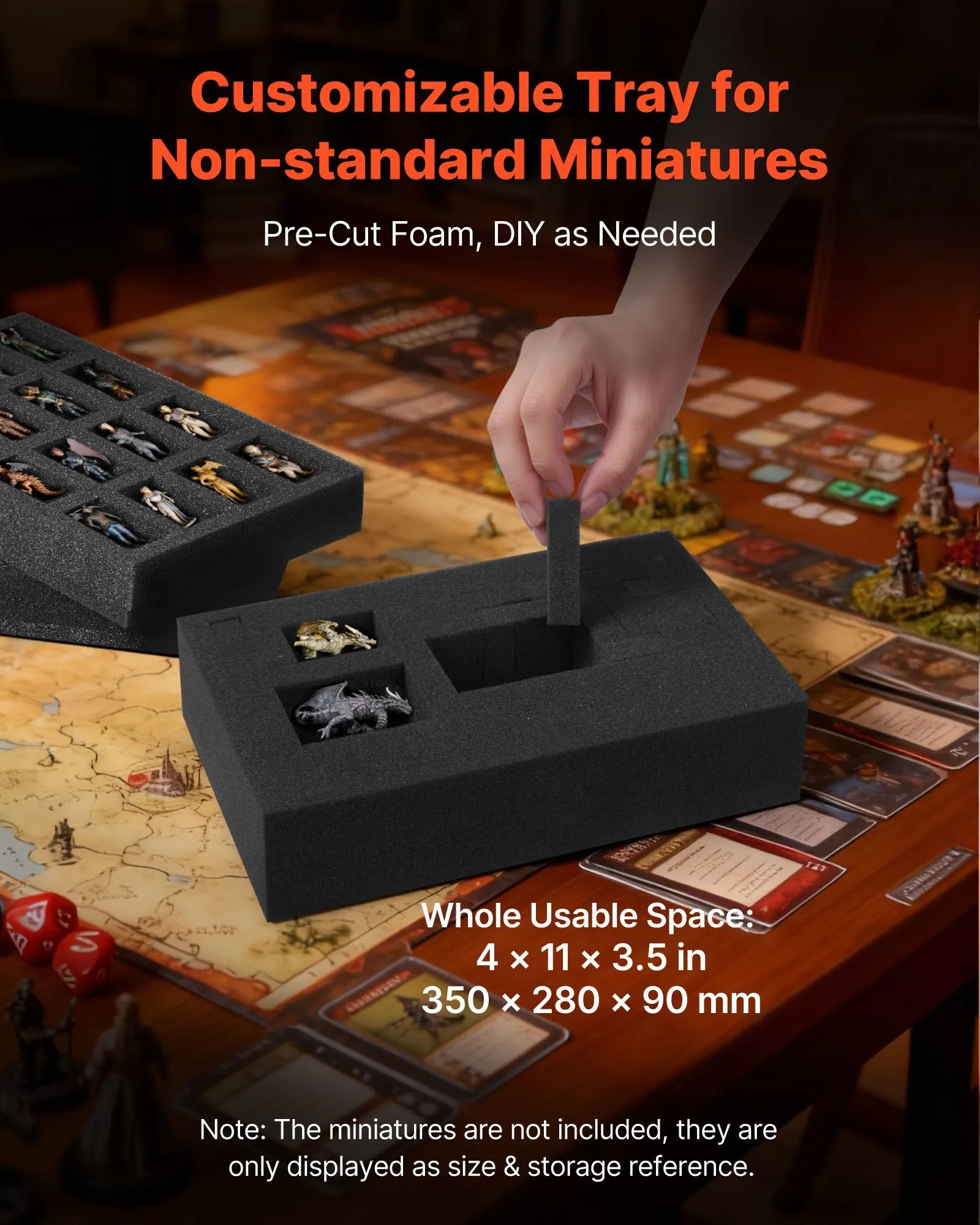 VEVOR miniatūru figūriņu uzglabāšanas un pārnēsāšanas soma, ietilpība līdz 58 kājnieku miniatūrām, transportēšanas soma ar rokturi un regulējamu pleca siksnu, 3 putu slāņi lielai ietilpībai (miniatūras nav iekļautas)