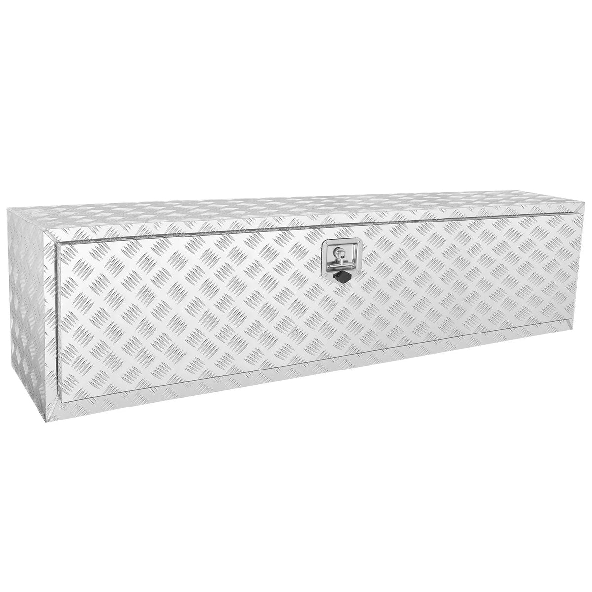 VEVOR alumīnija instrumentu kaste kravas auto apakšai, 152,4 × 43,2 × 45,7 cm, ar rombveida plākšņu konstrukciju, T-veida aizdari un slēdzamu vāku, ūdensizturīga uzglabāšanas kaste kravas auto, furgoniem un piekabēm
