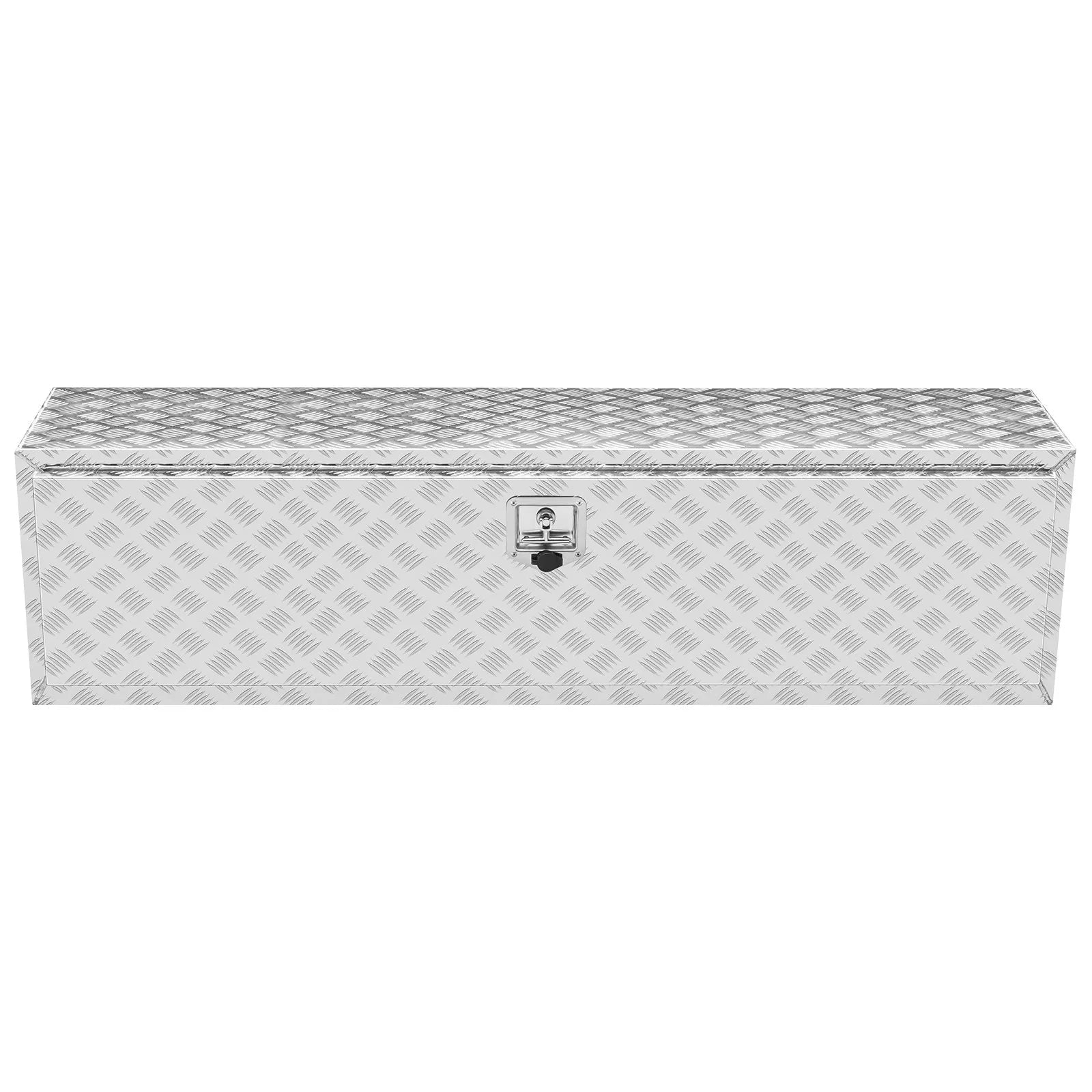 VEVOR alumīnija instrumentu kaste kravas auto apakšai, 152,4 × 43,2 × 45,7 cm, ar rombveida plākšņu konstrukciju, T-veida aizdari un slēdzamu vāku, ūdensizturīga uzglabāšanas kaste kravas auto, furgoniem un piekabēm