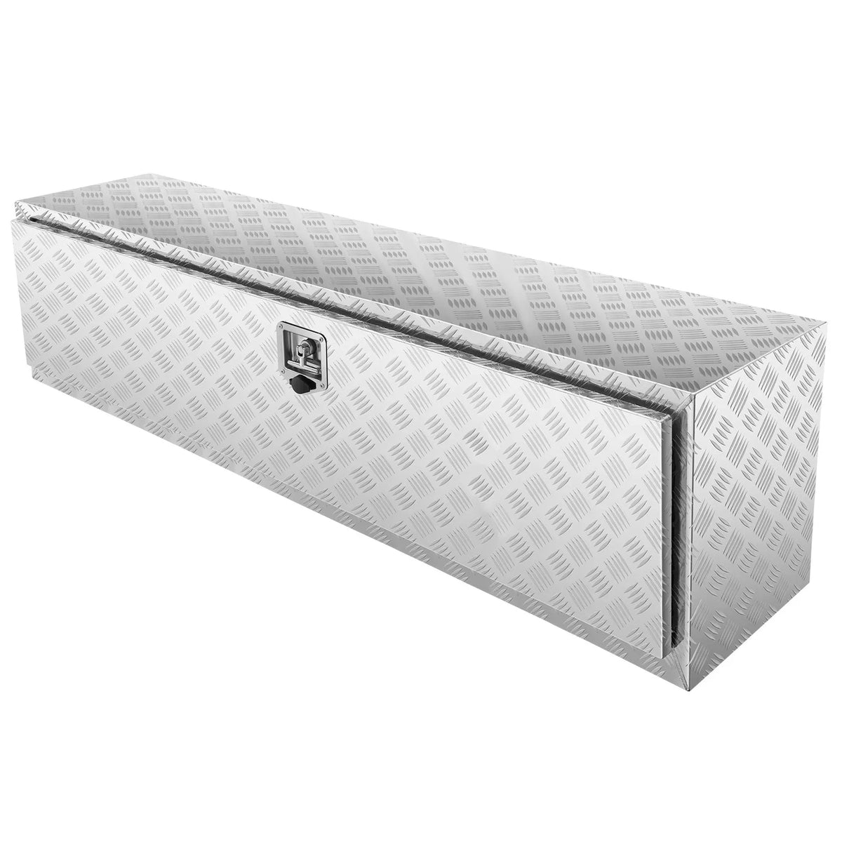 VEVOR alumīnija instrumentu kaste kravas auto apakšai, 152,4 × 43,2 × 45,7 cm, ar rombveida plākšņu konstrukciju, T-veida aizdari un slēdzamu vāku, ūdensizturīga uzglabāšanas kaste kravas auto, furgoniem un piekabēm