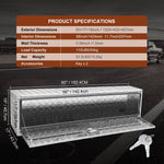 VEVOR alumīnija instrumentu kaste kravas auto apakšai, 152,4 × 43,2 × 45,7 cm, ar rombveida plākšņu konstrukciju, T-veida aizdari un slēdzamu vāku, ūdensizturīga uzglabāšanas kaste kravas auto, furgoniem un piekabēm