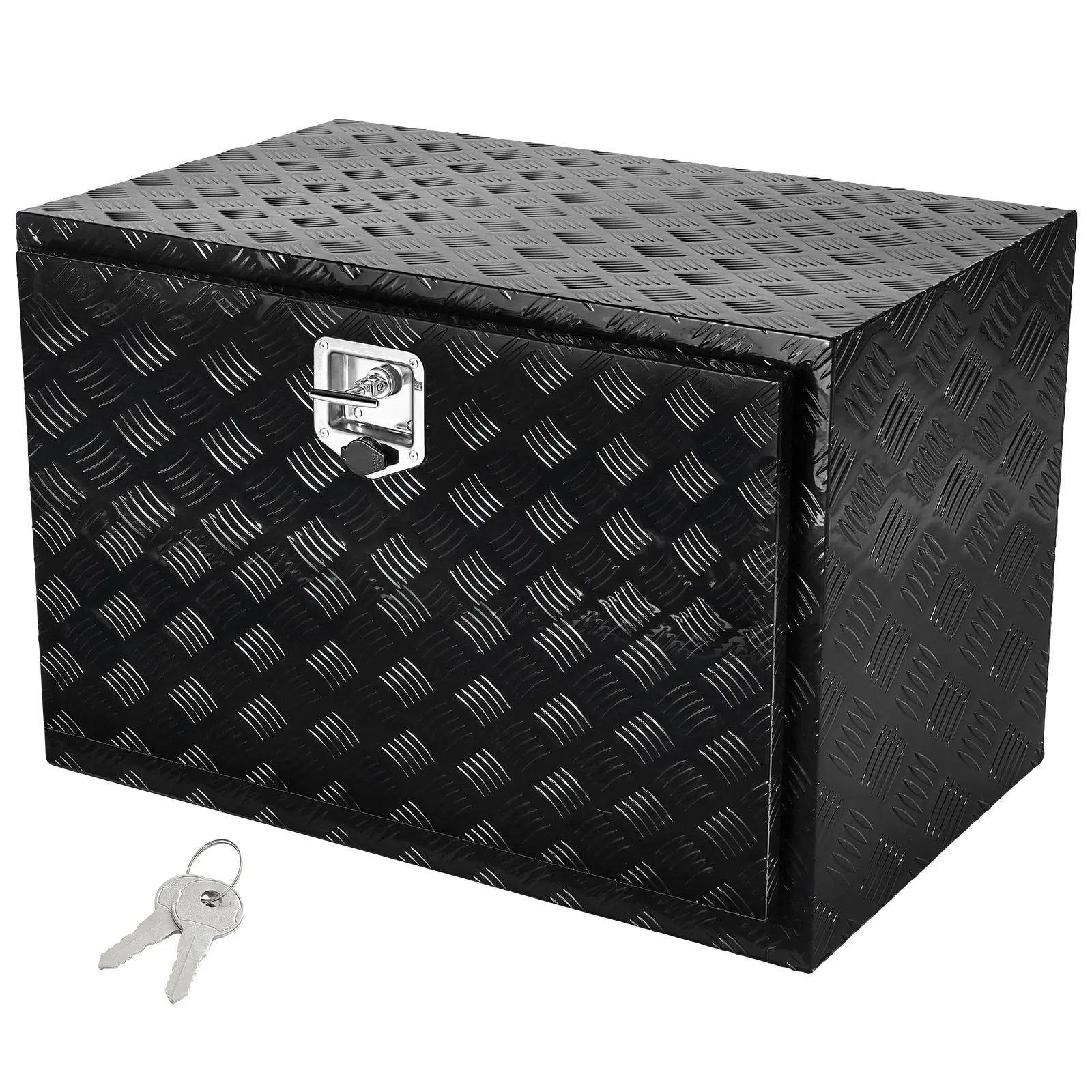 VEVOR kravas automašīnas apakšējā instrumentu kaste, 121,92×43,18×45,72 cm alumīnija dimanta faktūras uzglabāšanas kaste ar T veida roktura slēdzeni, ūdensizturīga kravas, furgonu un piekabju kaste ar slēdzeni un atslēgām
