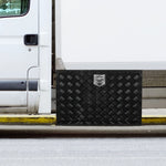 VEVOR kravas automašīnas apakšējā instrumentu kaste, 121,92×43,18×45,72 cm alumīnija dimanta faktūras uzglabāšanas kaste ar T veida roktura slēdzeni, ūdensizturīga kravas, furgonu un piekabju kaste ar slēdzeni un atslēgām