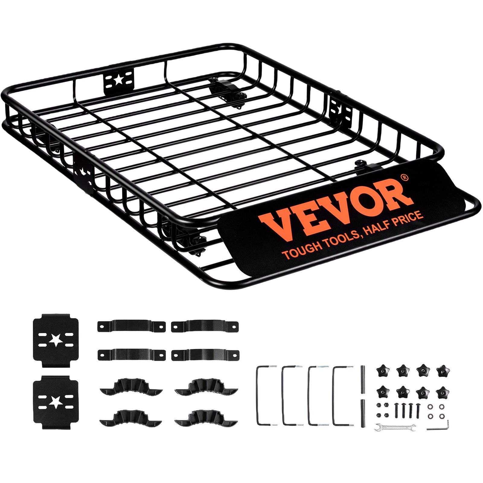 VEVOR roof luggage box, 117,5 x 91,5 x 11,4 cm, 90,7 kg capacity, universal roof carrier for SUVs and trucks