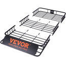 VEVOR roof luggage basket, 162.6 x 99 x 15.2 cm with extension, 90.7 kg, for cars and trucks.
