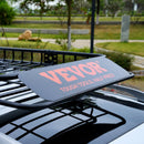 VEVOR roof luggage basket, 162.6 x 99 x 15.2 cm with extension, 90.7 kg, for cars and trucks.