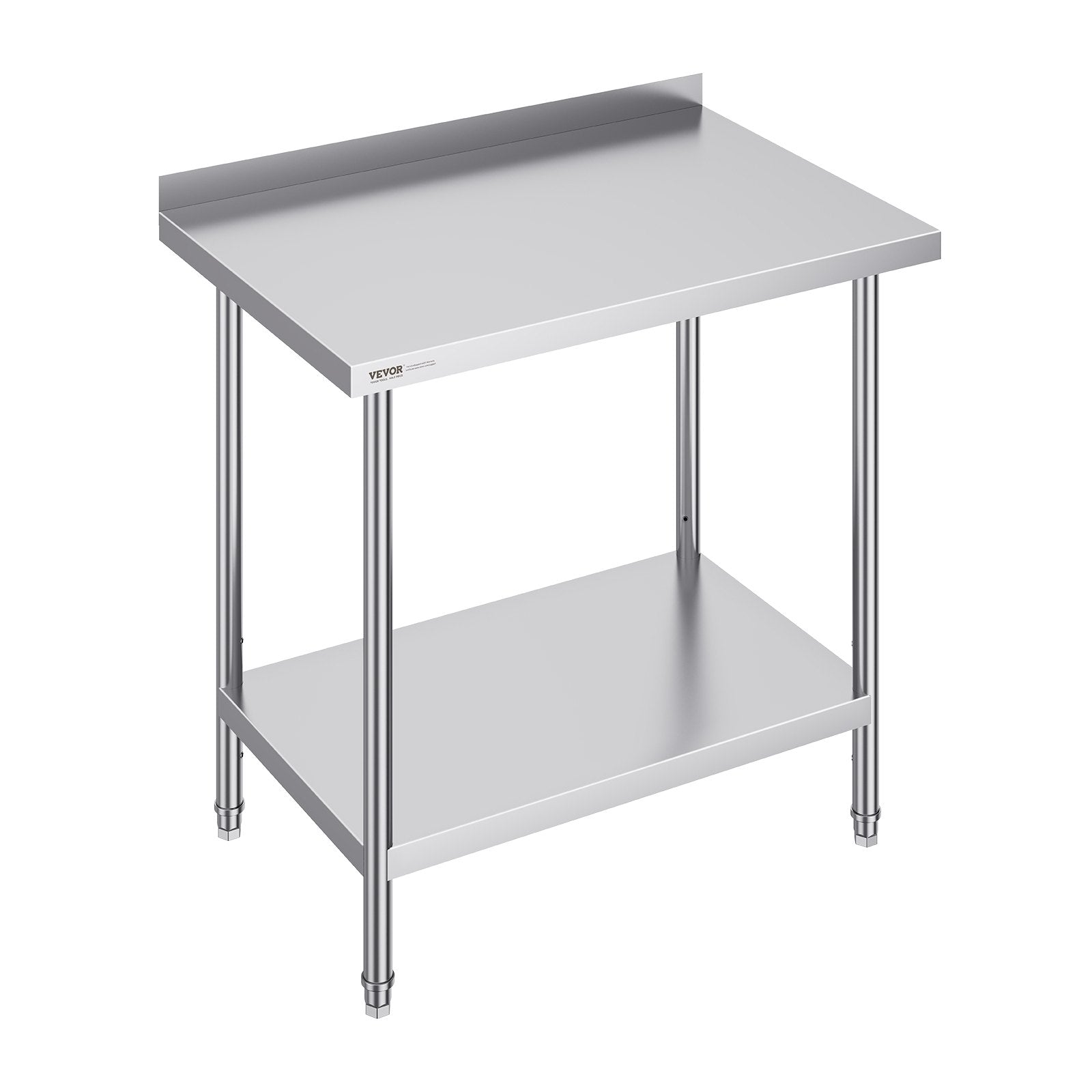 VEVOR nerūsējošā tērauda darba galds, 61 x 91 cm, regulējams plaukts, 200 kg slodze