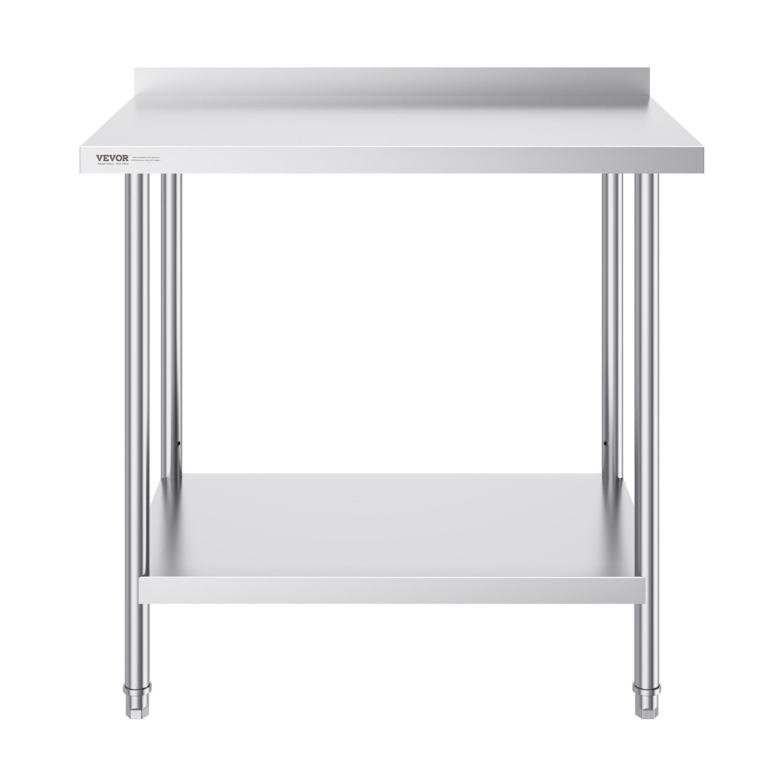 VEVOR nerūsējošā tērauda darba galds, 61 x 91 cm, regulējams plaukts, 200 kg slodze
