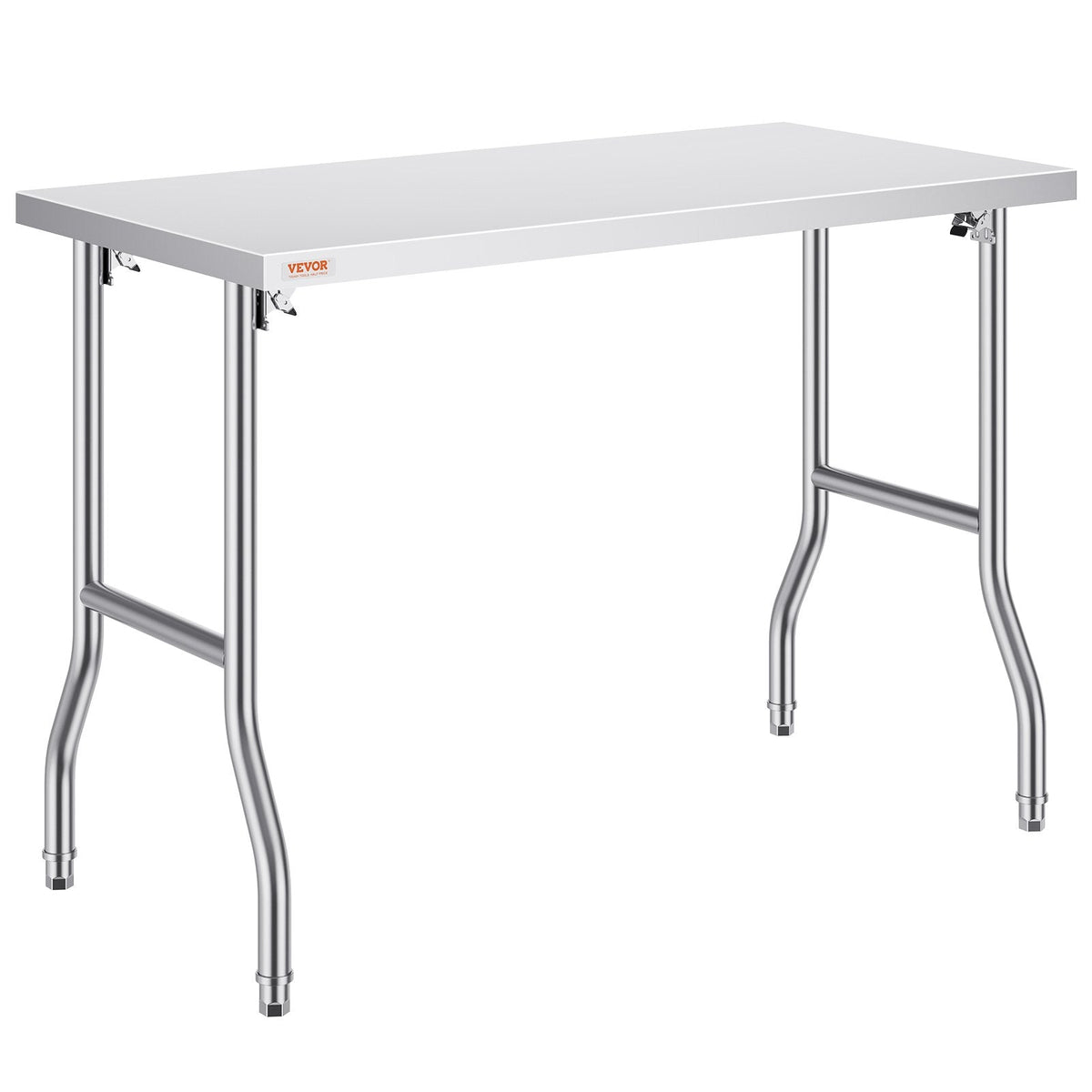VEVOR salokāms nerūsējošā tērauda darba galds 122 x 61 cm, 300 kg slodze