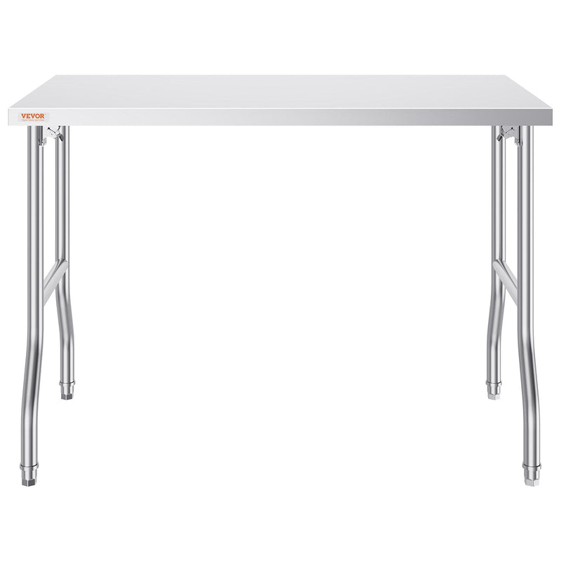 VEVOR salokāms nerūsējošā tērauda darba galds 122 x 61 cm, 300 kg slodze