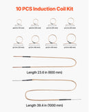 VEVOR 10 gab. magnētiskās indukcijas sildītāja spoles, inductor siltuma piederumi, mini sildītāja spoles komplekts ar elastību un ilgu kalpošanas laiku, piemērots rūsa rievotu skrūvju un uzgriežņu noņemšanai, 8 spoles + 1 U-veida + 1 brīvformas