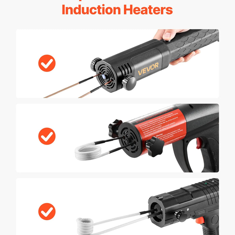 VEVOR 10 gab. magnētiskās indukcijas sildītāja spoles, inductor siltuma piederumi, mini sildītāja spoles komplekts ar elastību un ilgu kalpošanas laiku, piemērots rūsa rievotu skrūvju un uzgriežņu noņemšanai, 8 spoles + 1 U-veida + 1 brīvformas