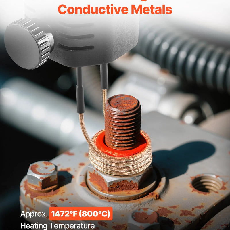 VEVOR 10 gab. magnētiskās indukcijas sildītāja spoles, inductor siltuma piederumi, mini sildītāja spoles komplekts ar elastību un ilgu kalpošanas laiku, piemērots rūsa rievotu skrūvju un uzgriežņu noņemšanai, 8 spoles + 1 U-veida + 1 brīvformas