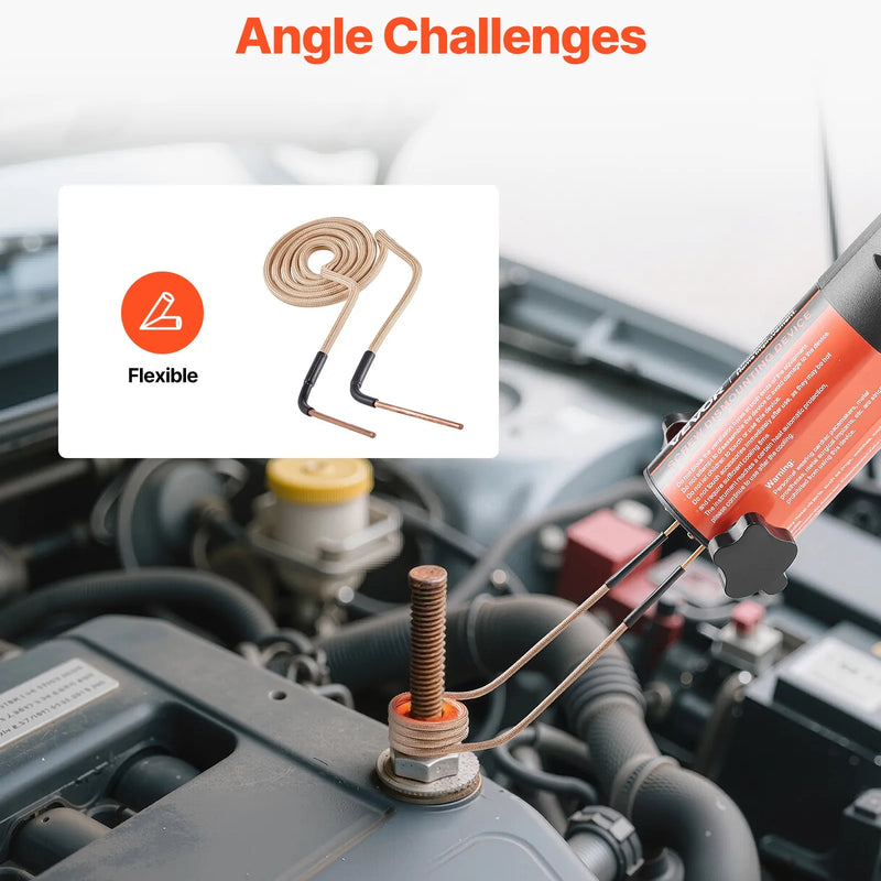 VEVOR 10 gab. magnētiskās indukcijas sildītāja spoles, inductor siltuma piederumi, mini sildītāja spoles komplekts ar elastību un ilgu kalpošanas laiku, piemērots rūsa rievotu skrūvju un uzgriežņu noņemšanai, 8 spoles + 1 U-veida + 1 brīvformas