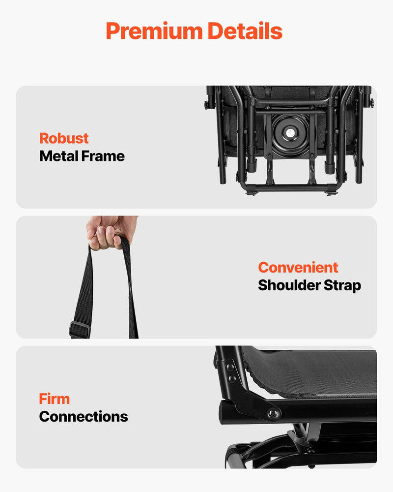 Jahitool, 360° vaikselt pöörlev, kokkupandav kerge kaasaskantav suusatool käetugedega, reguleeritav õlarihm, tugev terasraam, 136 kg kandevõime, sobib kalapüügiks ja telkimiseks.