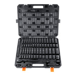 VEVOR 12,7 mm triecienuzgaļu komplekts (ES mērvienībās), 65 gabali, SAE 9,5–31,8 mm un metriskie 10–24 mm, 6-stūru Cr-V sakausējuma tērauds auto remontam, izturīga konstrukcija, viegli salasāmi marķējumi, uzglabāšanas koferis