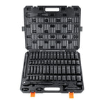 VEVOR 12,7 mm triecienuzgaļu komplekts (ES mērvienībās), 65 gabali, SAE 9,5–31,8 mm un metriskie 10–24 mm, 6-stūru Cr-V sakausējuma tērauds auto remontam, izturīga konstrukcija, viegli salasāmi marķējumi, uzglabāšanas koferis