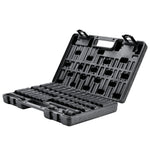 VEVOR 9,5 mm drive löögimuhvide komplekt 48 tk SAE (8-22 mm), 6-punktiline Cr-V, pikendus, universaalühendus, elektritööriistade adapter, hoiukast