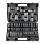 VEVOR 9,5 mm drive löögimuhvide komplekt 48 tk SAE (8-22 mm), 6-punktiline Cr-V, pikendus, universaalühendus, elektritööriistade adapter, hoiukast