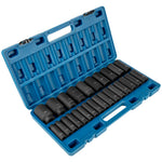 VEVOR impact driver set 26 pcs 12,7 mm drive, 6 point deep socket, 10-36 mm, CR-V alloy steel, storage box