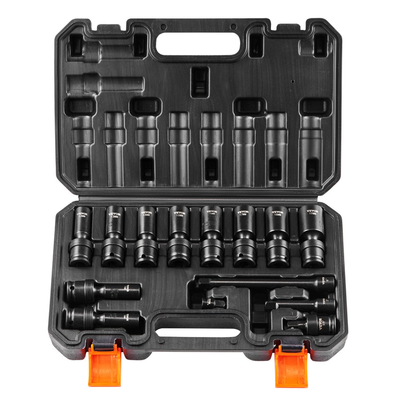 VEVOR 360° rotatable impact driver set 14 pcs., 9,5 mm drive, 10-24 mm