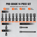 VEVOR 360° rotatable impact driver set 14 pcs., 9,5 mm drive, 10-24 mm