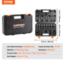 VEVOR 360° rotatable impact driver set 14 pcs., 9,5 mm drive, 10-24 mm