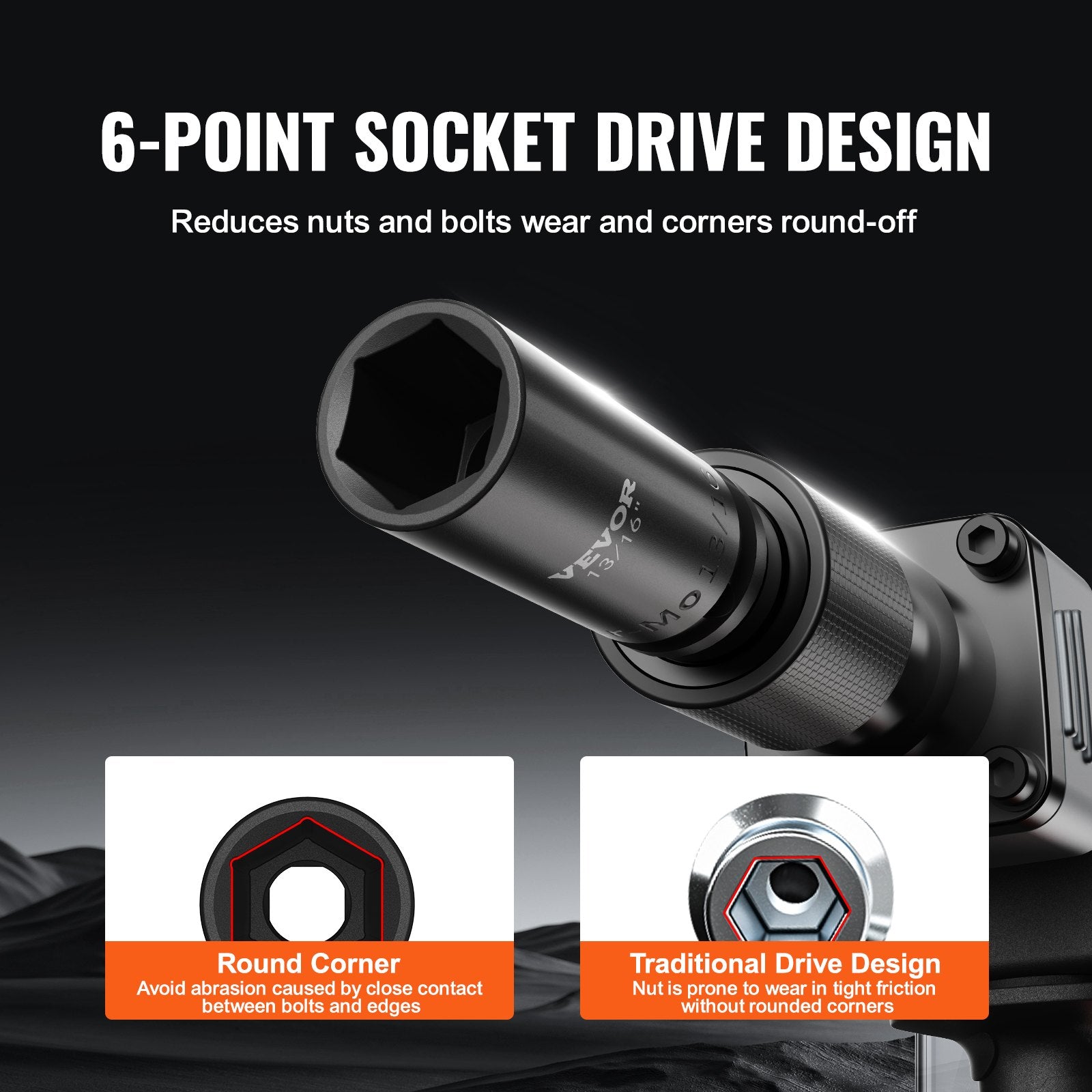 VEVOR löögiribade komplekt 15 tk 6-punktiline 9,5 mm ajamiga
