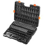 VEVOR trieciens uzgriežņu atslēgu komplekts 130 gab., 6-kantes, 9,53 mm un 12,7 mm, ar uzgaļiem, sprūdrata atslēgu un instrumentu komplektu