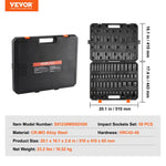 VEVOR Impact Strip Set 59 pcs 6-point 9,5 mm and 12,7 mm drive
