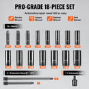 Набор ударных гайковертов VEVOR 18 шт., 6 шт., 9,53 мм, с битами, трещоткой и коробкой