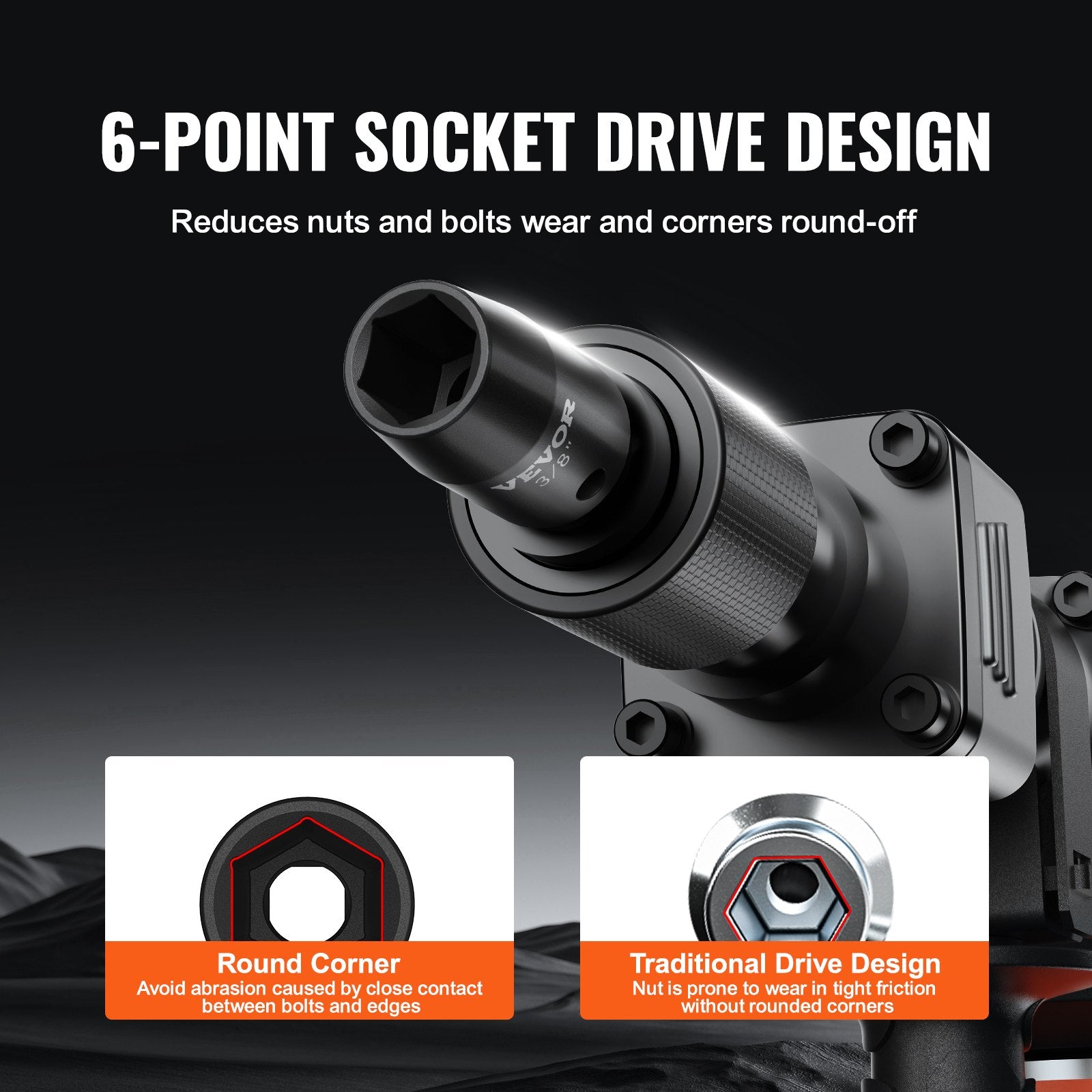VEVOR löögiribade komplekt 29 tk 6-punktiline 9,5 mm ajamiga
