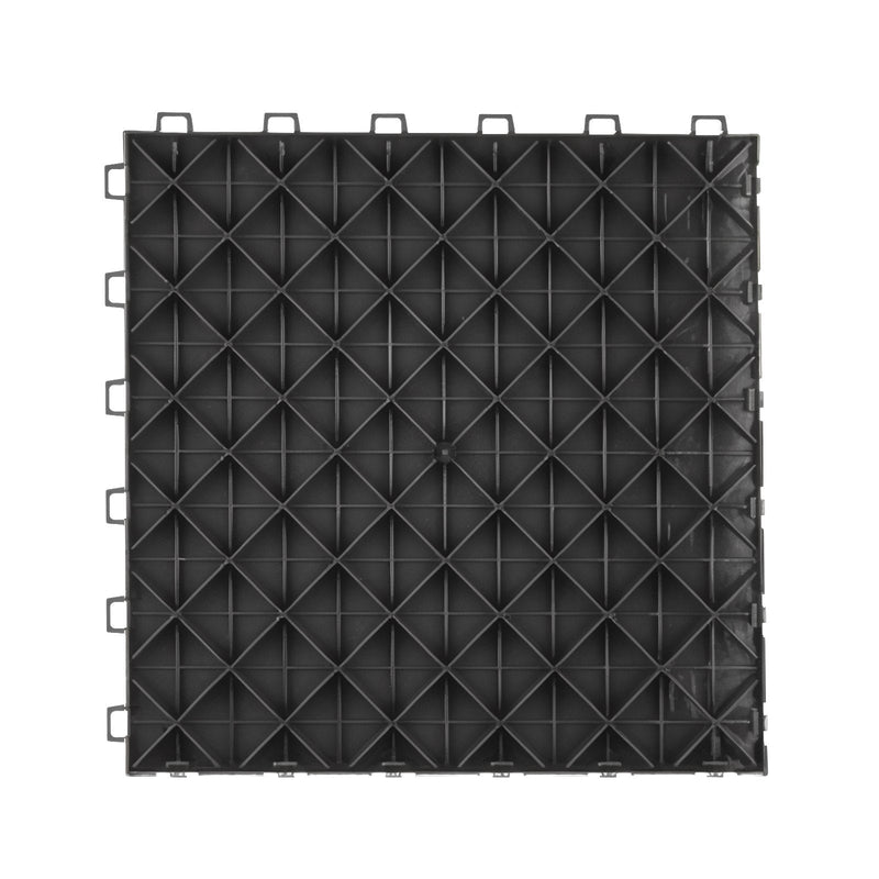 VEVOR savienojamās garāžas flīzes, 30 × 30 × 1,35 cm, 25 gab., neslīdošs divpusējs pārklājums garāžām, pagrabiem un darbnīcām, melnas