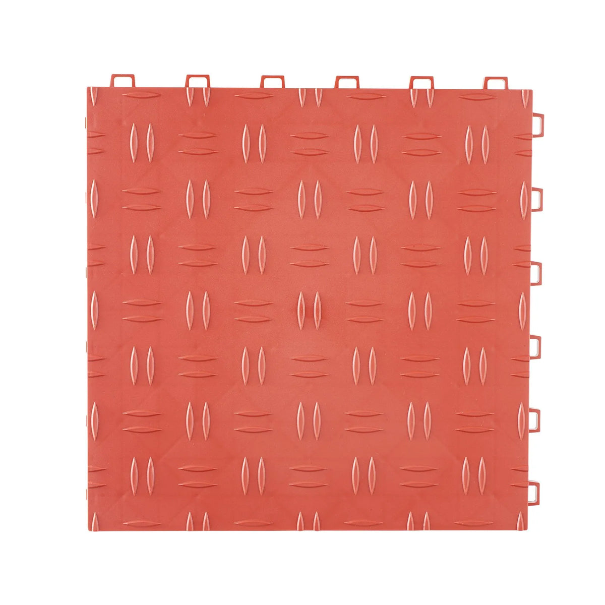VEVOR savienojamās garāžas grīdas flīzes, 30,48 × 30,48 × 1,35 cm, 50 gab., neslīdošas abpusējas tekstūras grīdas seguma flīzes garāžām, pagrabiem un autoservisiem, sarkanas