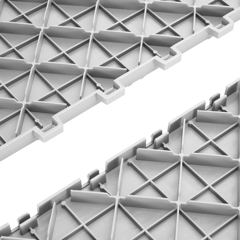 VEVOR garāžas grīdas seguma paneļi – 50 gab. komplekts, 305 × 305 × 13,4 mm, rūpnieciska grīda ar neslīdošu divpusēju virsmu, piemērots garāžām, pagrabiem, darbnīcām, krāsa: sudraba