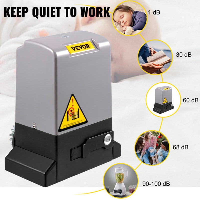 VEVOR automatic sliding gate opening system - up to 1800 kg, with 4 remote controls and app control