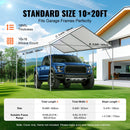 VEVOR 3 x 6 m automašīnas nojumes rezerves pārsegs, ūdensnecaurlaidīga un UV aizsargāta, vienkārša uzstādīšana ar 40 bumbiņu gumiju, balts (tikai augšējais vāks, rāmis nav iekļauts)