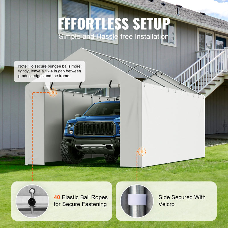 VEVOR canopy side cover, 6000 × 3000 mm, water- and UV-resistant, white, without top and frame