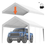 VEVOR canopy roof cover 6,10 × 3,04 m, waterproof, UV-protected, with elastic rubber clips, white - cover only (without frame)